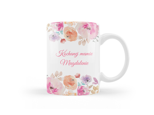 Kubek personalizowany na dzień matki z kwiatkami - 330ml