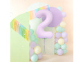 Balon foliowy liliowa cyfra 2 - 100 cm - 1 szt.