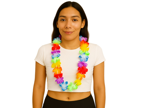Naszyjnik hawajski - tęczowy - 100 cm - 20 szt.