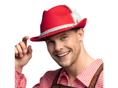Kapelusz Bawarczyka czerwony - 1 szt.