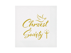 Serwetki Chrzest Święty białe - 33 cm - 20 szt.