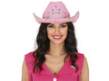 Kapelusz kowbojski różowy z tiarą - 1 szt.