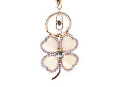 Brelok do kluczy z cyrkoniami Koniczynka