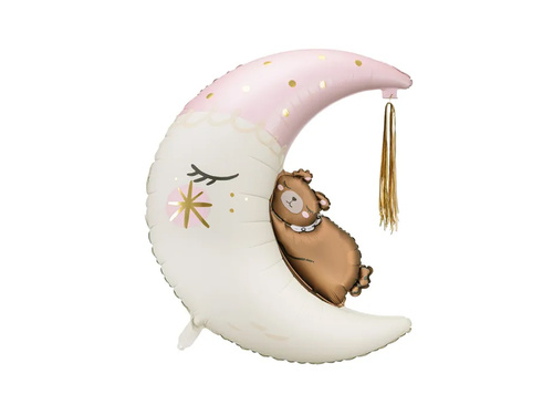 Balon foliowy Miś na księżycu - 71 x 86 cm - 1 szt.