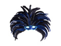 Maska karnawałowa niebieska z piórami