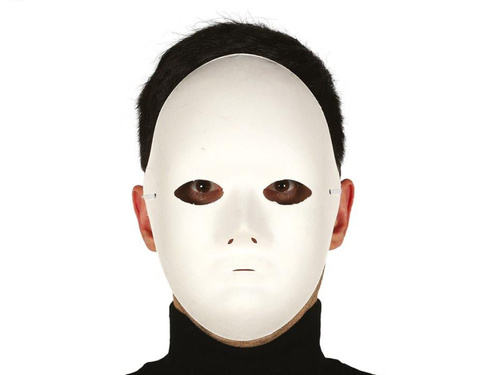 Maska papierowa biała DIY - 1 szt.