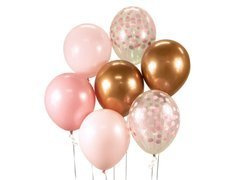 Zestaw balonów różowo-miedziany - 30 cm - 7 szt.