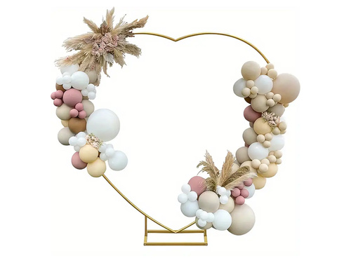 Stelaż serce do balonów złoty - 200 x 200 cm - 1 szt.