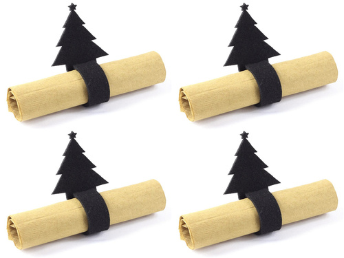 Serwetnik ze wzorem świątecznym - Choinka - 21 cm - 4 szt.