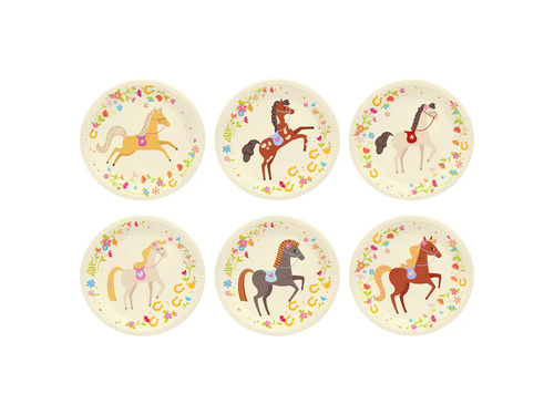 Zestaw kubeczki, serwetki i talerzyki papierowe Koniki - 22 szt.