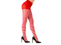 Rajstopy elfa w czerwono-białe paski