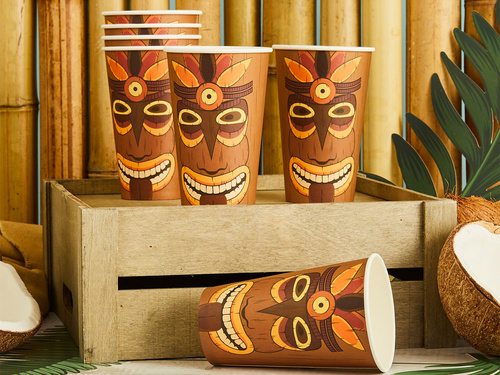 Kubeczki papierowe tropikalny Posąg - 475 ml - 8 szt.