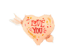 Balon foliowy Serce ze strzałą -  69x54 cm - 1 szt.