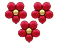 Balon foliowy Kwiat czerwony - 40 cm - 3 szt.