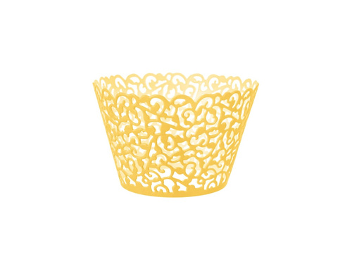 Papilotki do babeczek złote ażurowe - 10 szt.