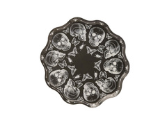 Talerzyki papierowe Halloweenowe w czaszki - 23 cm  - 8 szt.