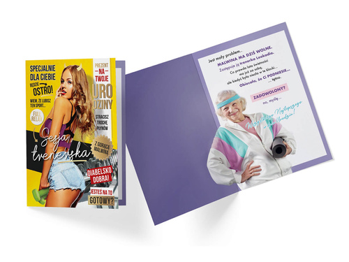 Kartka urodzinowa z kopertą Gorąca Malwina - 1 szt.