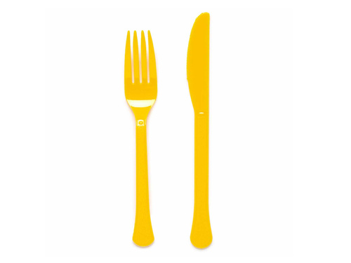 Sztućce plastikowe żółte - 24 szt.