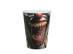 Kubeczki papierowe na Halloween Klaun Zabójca - 270 ml - 10 szt.