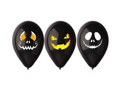 Balony lateksowe Halloweenowe uśmiechy - 30 cm - 3 szt.