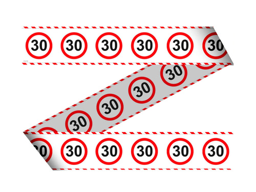 Baner taśma Znak zakazu 30stka - 15 m - 1 szt.