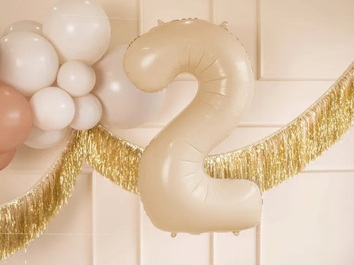 Balon foliowy cyfra 2 beżowa - 72 cm - 1 szt.