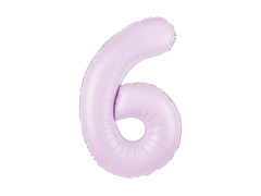Balon foliowy liliowa cyfra 6 - 100 cm - 1 szt.