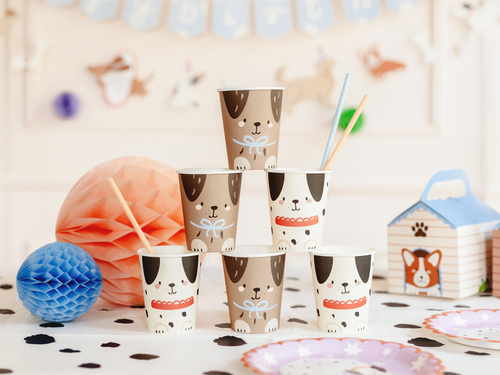 Kubeczki papierowe Pieski - 220 ml - 6 szt.