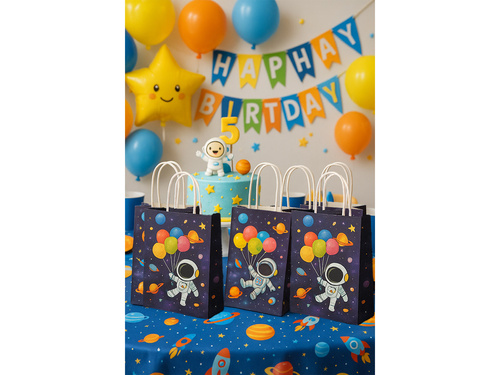 Prezentowe torebki urodzinowe Kosmos - 4 szt.