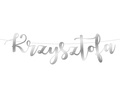 Baner z napisem Chrzest Święty srebrny + imię