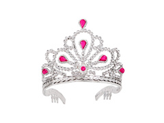 Srebrna tiara z różowymi klejnotami