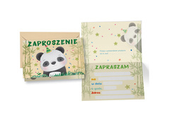 Zaproszenia z kopertą Panda - 5 szt.