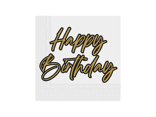 Serwetki urodzinowe Happy Birthday - 33 cm - 20 szt.