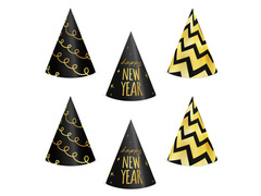 Czapeczki papierowe Happy New Year - 6 szt.
