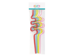 Słomki zakręcone mix kolorów - 30 cm - 8 szt.