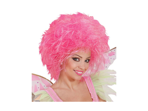 Neonowo różowa peruka