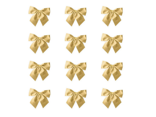 Kokardy złote - 5 x 5,5 cm - 12 szt.