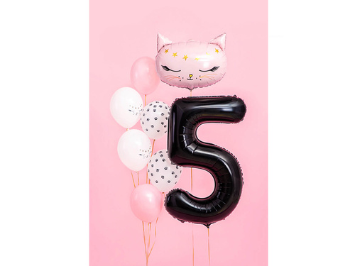 Balon foliowy cyfra 5 czarna - 86 cm - 1 szt.