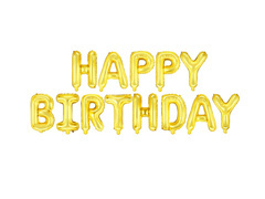 Balon foliowy Happy Birthday - złoty