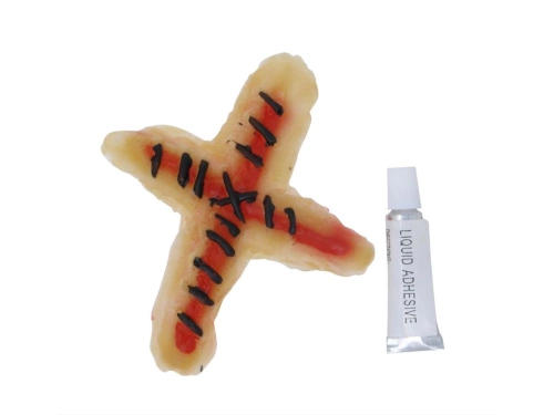 Szyta rana w kształcie krzyża - 1 szt.