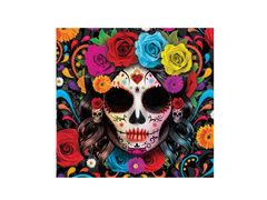 Serwetki Meksykańska Czaszka na Halloween - 33 cm - 12 szt.