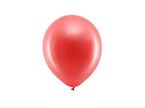 Balony Rainbow metaliczne czerwone - 23 cm - 100 szt.