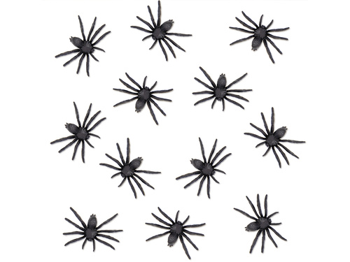 Dekoracja Pająki na Halloween - 4x5 cm - 12 szt.