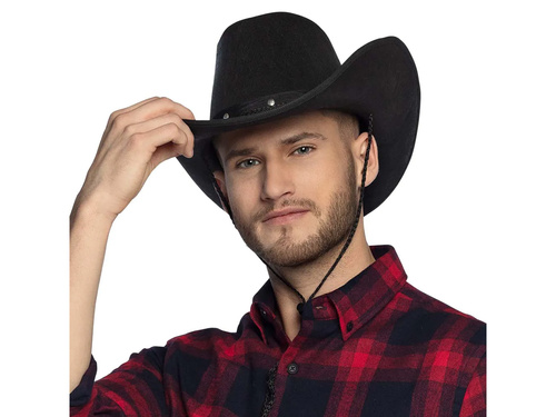 Kapelusz kowbojski czarny - 1 szt.