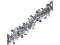 Łańcuch z gwiazdkami srebrny - 200 cm - 1 szt.