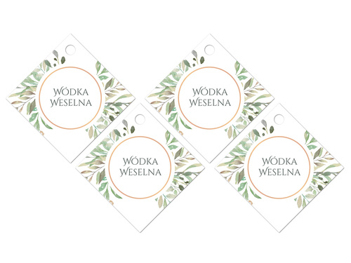 Zawieszki z wstążeczką na wódkę weselną - 12 szt.