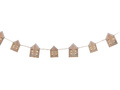 Girlanda drewniana Domki z lampkami LED - 200 cm - 1 szt.