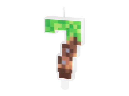 Świeczka cyferka Piksele - 7 - 1 szt.