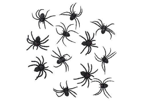 Dekoracja Pająki na Halloween - 12 szt.