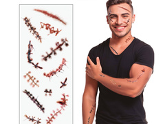 Tatuaże zmywalne Blizny na Halloween - 12 szt.